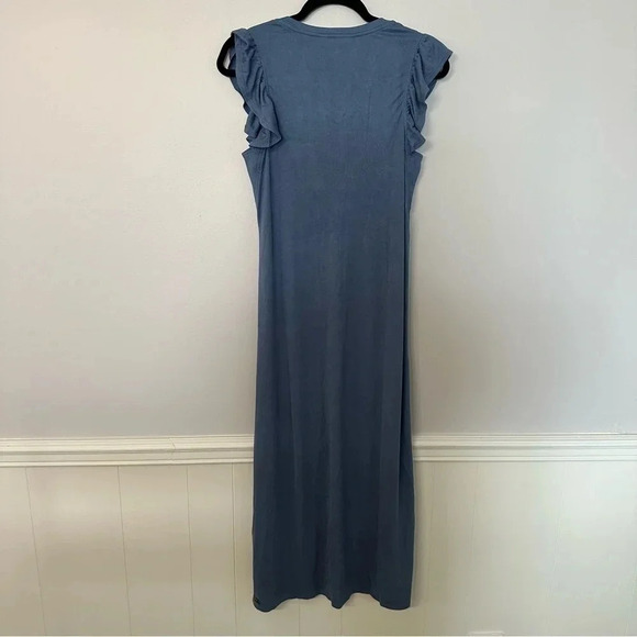 Matilda Jane Far Away Flutter Sleeve Blue-Gray Midi Sheath Dress Size Small NWT - Picture 16 of 16